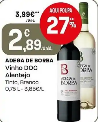 Intermarché Adega de borba Vinho DOC Alentejo promoção