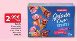 Amanhecer Gelado Amanhecer Cones Mini Chocolate e Morango promoção
