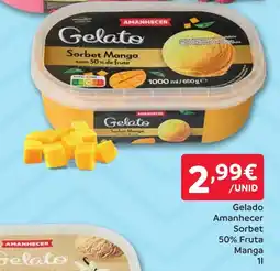 Amanhecer Gelado Amanhecer Sorbet 50% Fruta Manga promoção