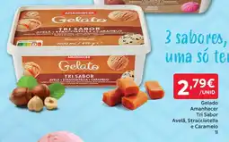 Amanhecer Gelado Amanhecer Tri Sabor Avelã, Stracciatella e Caramelo promoção
