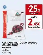 El Corte Inglés Greens - cesto de frutos do bosque congelados promoção
