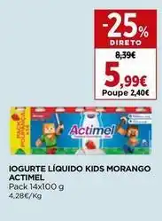El Corte Inglés Actimel - iogurte liquidos kids morango promoção