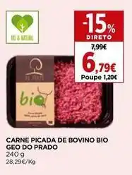El Corte Inglés Geo do prado - carne picada de bovino bio promoção