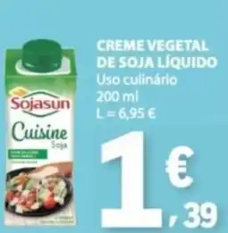 E.Leclerc Creme vegetal de soja líquido uso culinário promoção