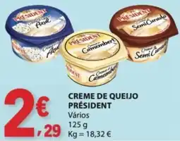 E.Leclerc Creme de queijo président vários promoção