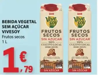 E.Leclerc Bebida vegetal sem açúcar vivesoy frutos secos promoção