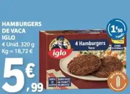 E.Leclerc Hamburgers de vaca iglo promoção