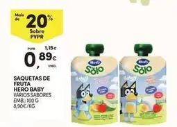 Continente Bom dia Hero baby - saquetas de fruta promoção