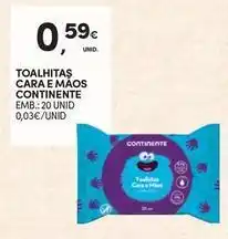 Continente Bom dia Continente - toalhitas cara e maos promoção