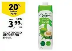 Continente Bom dia Origens bio - água de coco promoção