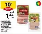 Continente Bom dia Continente - salsichas churrasco classicas/ picantes promoção