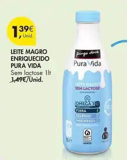 Pingo Doce Pura vida - leite magro enriquecido promoção