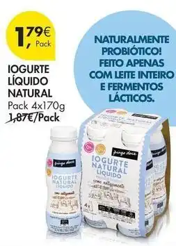 Pingo Doce Go natural - iogurte liquido natural promoção