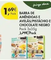 Pingo Doce Pingo doce - barra de amêndoas e avelás/pistachio e chocolate negro promoção