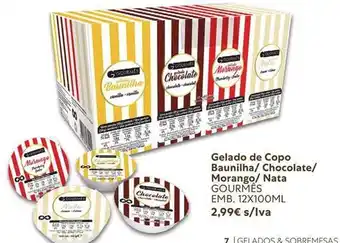 Gelado de copo baunilha/ chocolate/ morango/ nata gourmes