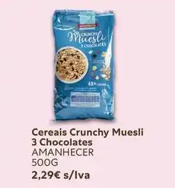 Recheio Amanhecer - cereais crunchy muesli 3 chocolates promoção