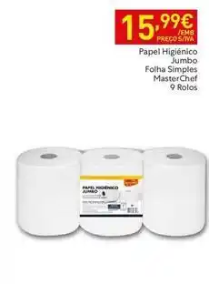 Recheio Jumbo - papel higiénico folha simples masterchef 9 rolos promoção