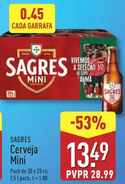 ALDI SAGRES Cerveja Mini promoção