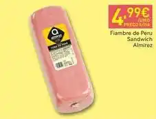 Recheio Fiambre de peru sandwich promoção