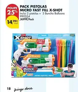 Pingo Doce Up - pack pistolas micro fast fill x-shot promoção
