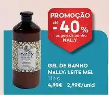 Auchan Nally - gel de banho leite mel promoção