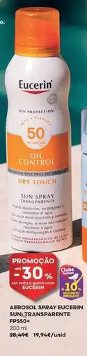 Auchan Eucerin - aerosol spray sun transparente fps50+ promoção