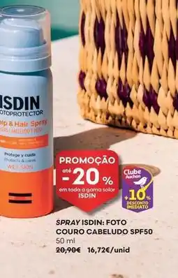 Auchan Isdin - spray foto couro cabeludo spf50 promoção
