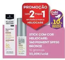 Auchan Heliocare - stick com cor 360 pigment spf50 bronze promoção