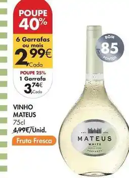 Pingo Doce Mateus - vinho promoção