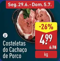 ALDI Costeletas do Cachaço de Porco promoção