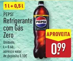 ALDI PEPSI Refrigerante com Gás Zero promoção