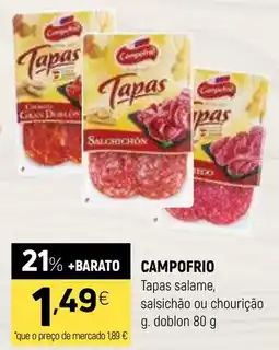 Coviran CAMPOFRIO Tapas salame, salsichão ou chourição promoção