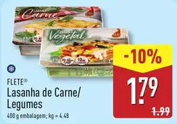 ALDI FLETE Lasanha de Carne/ Legumes promoção