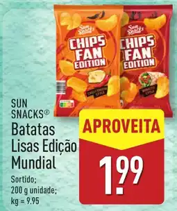 ALDI SUN SNACKS Batatas Lisas Edição Mundial promoção