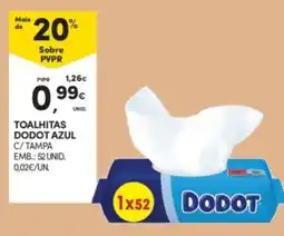 Continente Toalhitas dodot azul c/tampa promoção