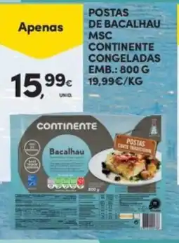 Continente Postas de bacalhau msc continente congeladas promoção