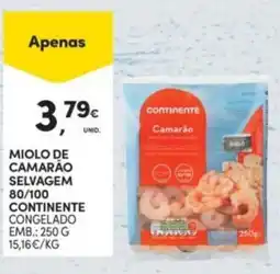 Continente Miolo de camarão selvagem 80/100 continente promoção