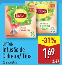 ALDI LIPTON Infusão de Cidreira/Tilia promoção