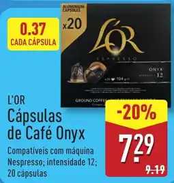 ALDI L'OR Cápsulas de Café Onyx promoção