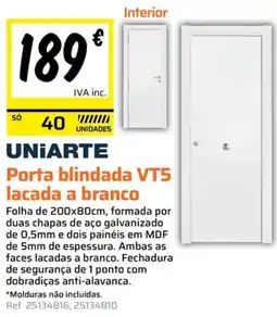 Obramat Porta blindada VT5 lacada a branco promoção
