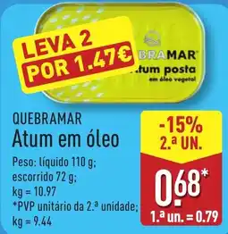 ALDI QUEBRAMAR Atum em óleo promoção