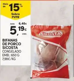 Continente Bifanas de porco sicosta congelado promoção