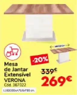 Conforama Mesa de Jantar Extensivel VERONA promoção
