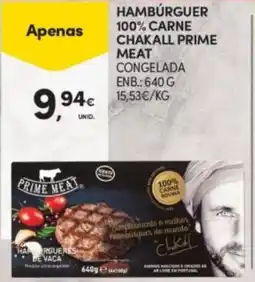 Continente Hamburguer 100% carne chakall prime meat promoção