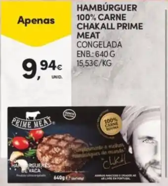 Continente Hamburguer 100% carne chakall prime meat promoção