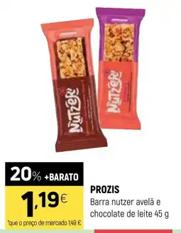 Coviran PROZIS Barra nutzer avelã e chocolate de leite promoção