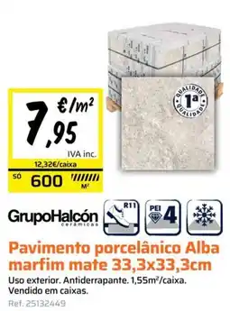 Obramat Pavimento porcelânico Alba marfim mate 33,3x33,3cm promoção