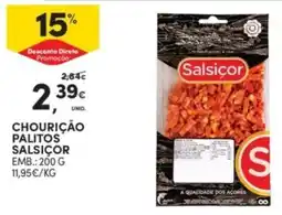 Continente Chourição palitos salsicor promoção