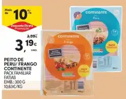 Continente Peito de peru/frango continente pack familiar promoção
