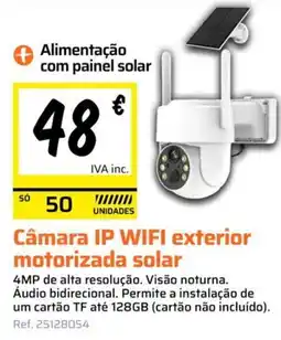 Obramat Câmara IP WIFI exterior motorizada solar promoção